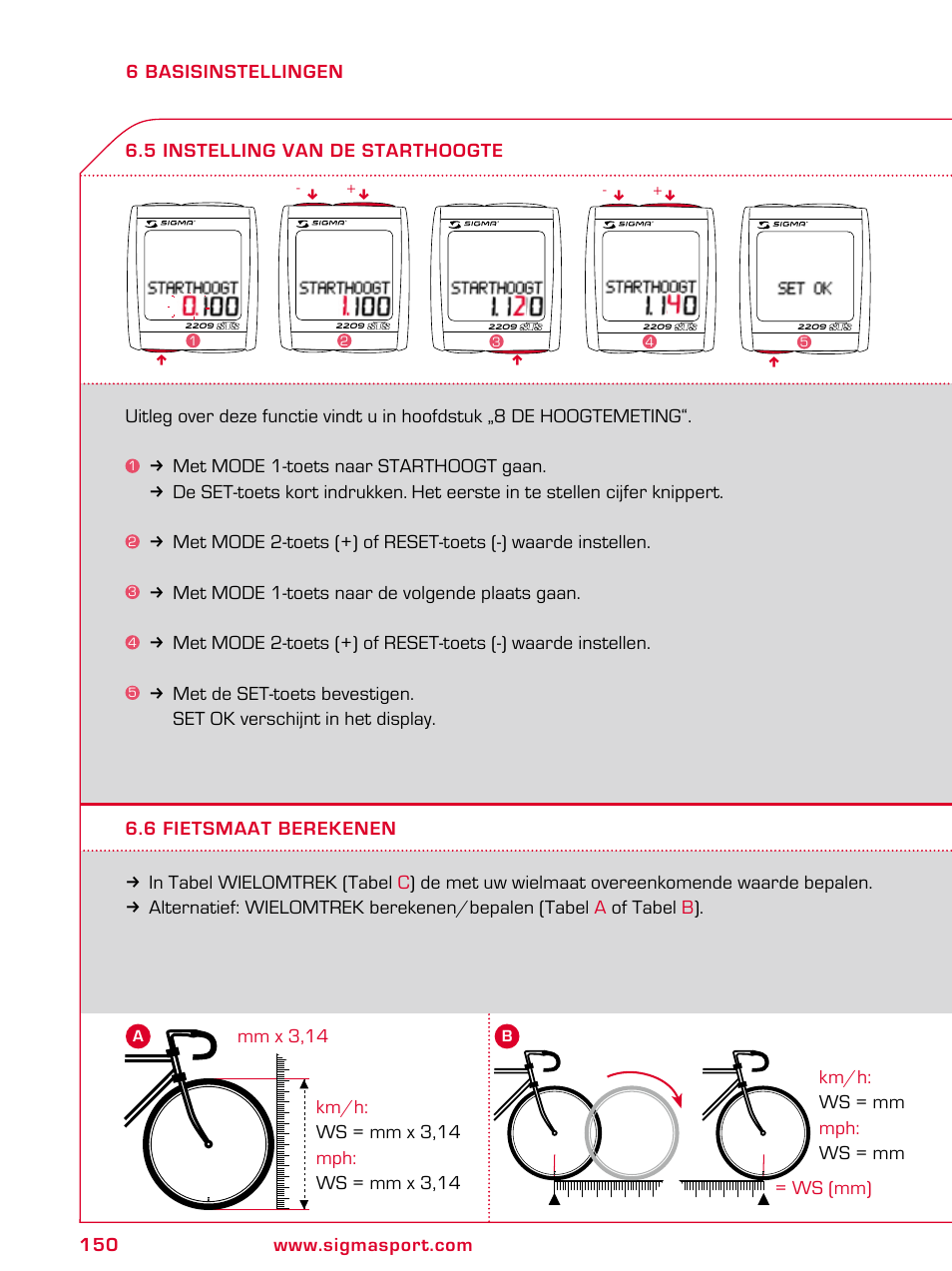 SIGMA BC 2209 TARGA User Manual | Page 150 / 284