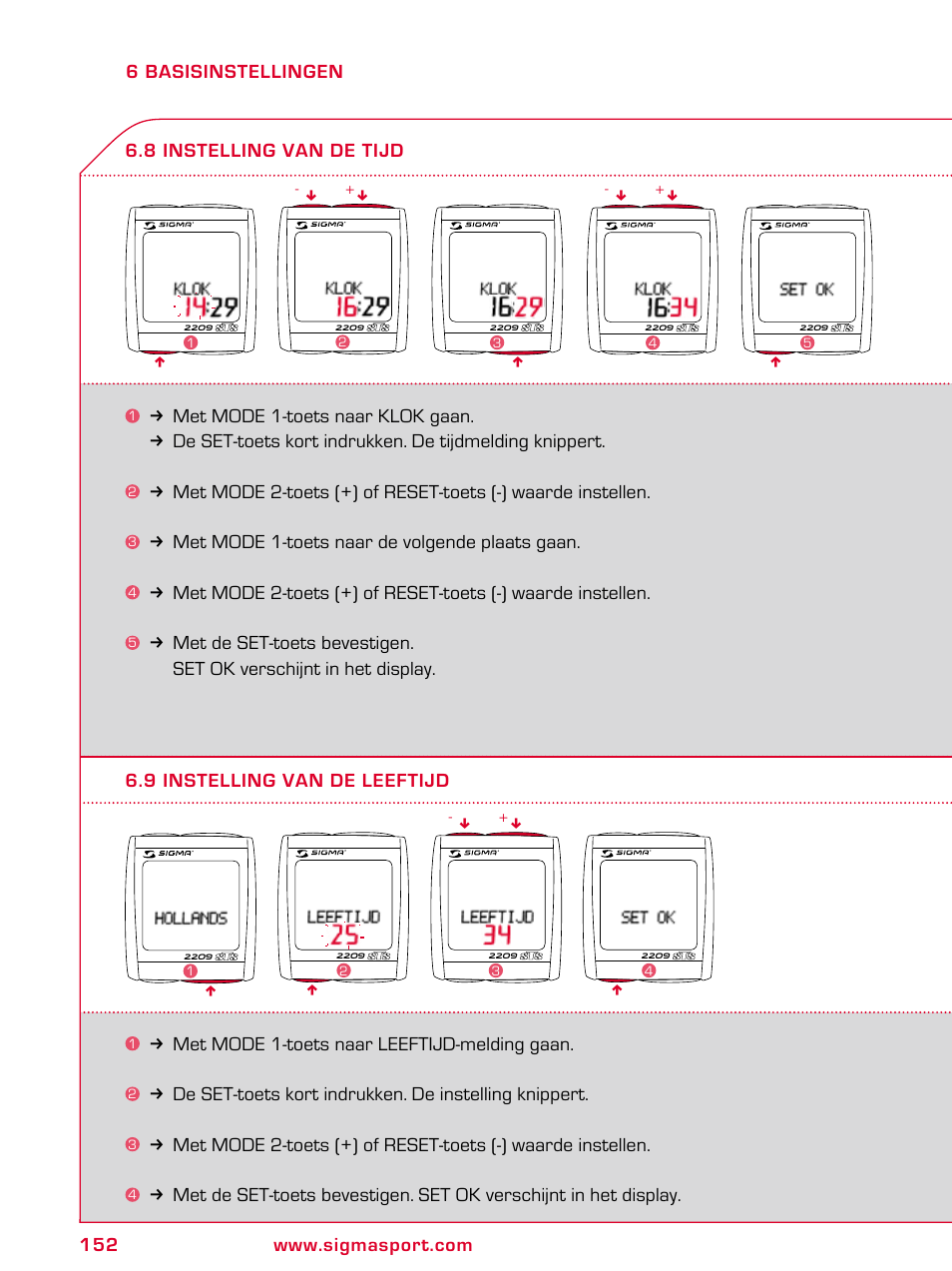 SIGMA BC 2209 TARGA User Manual | Page 152 / 284