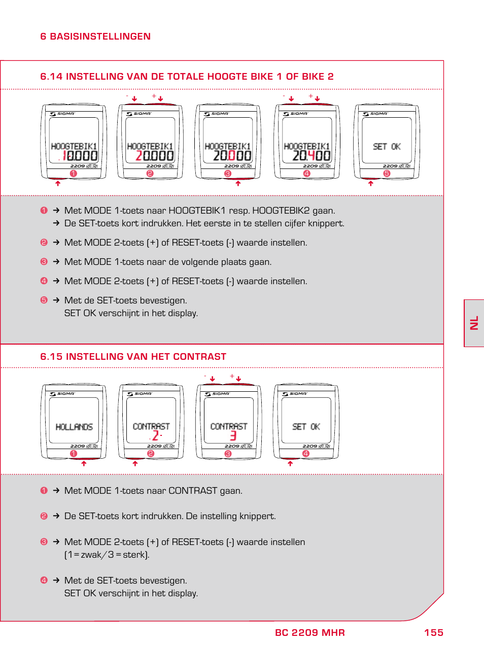 SIGMA BC 2209 TARGA User Manual | Page 155 / 284
