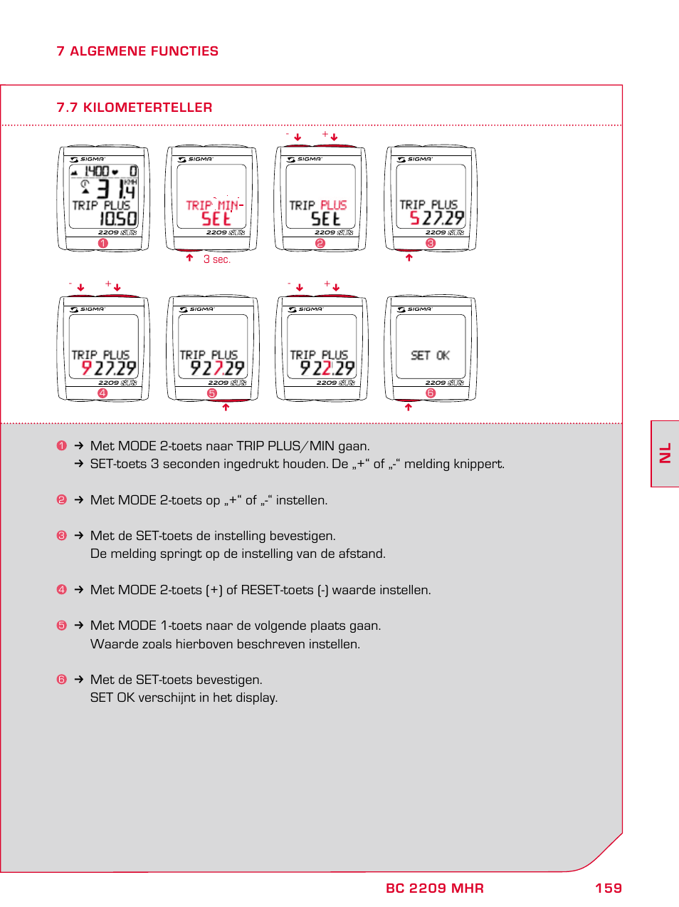 SIGMA BC 2209 TARGA User Manual | Page 159 / 284