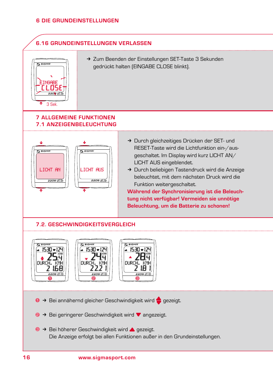 SIGMA BC 2209 TARGA User Manual | Page 16 / 284