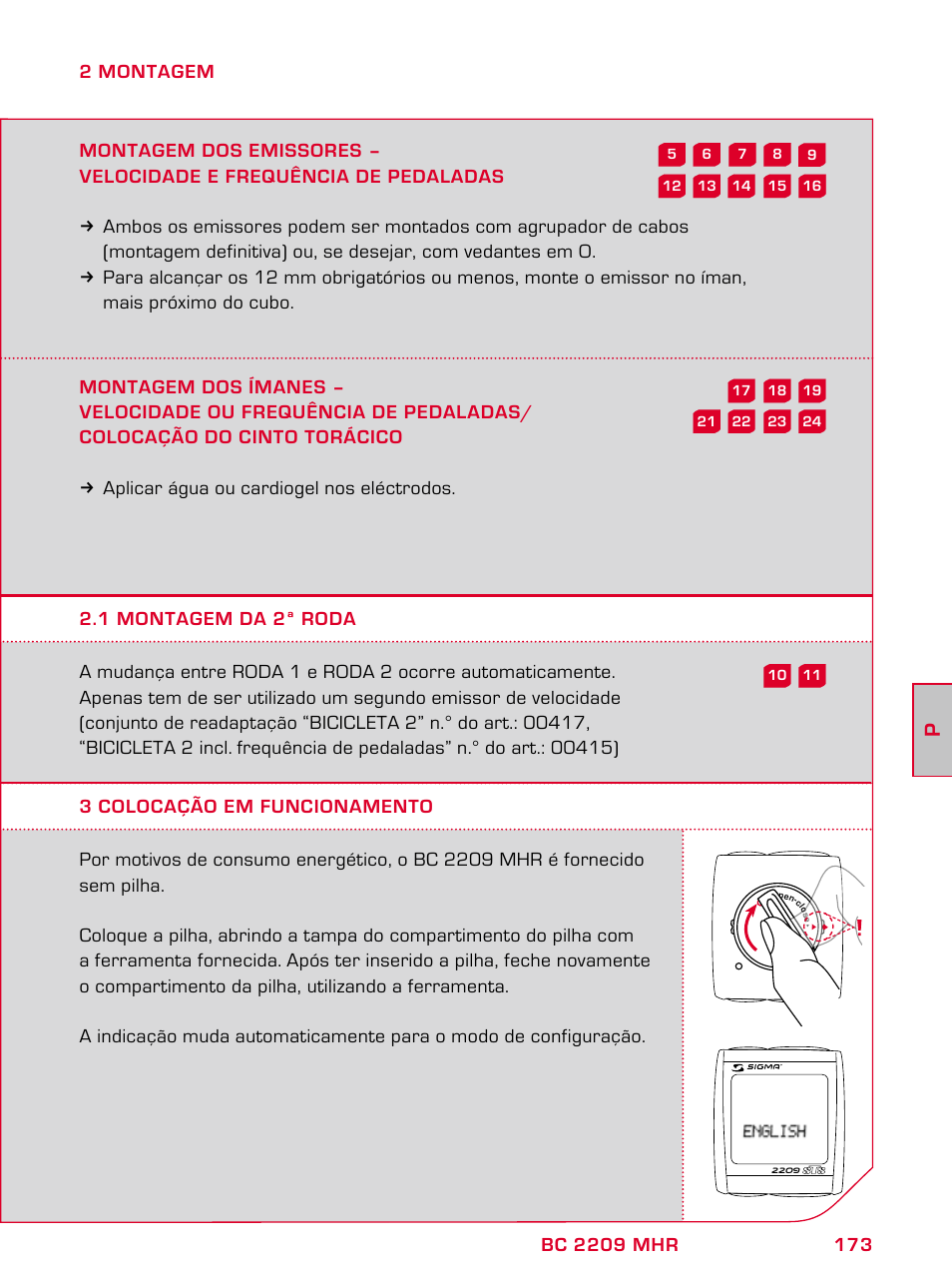SIGMA BC 2209 TARGA User Manual | Page 173 / 284