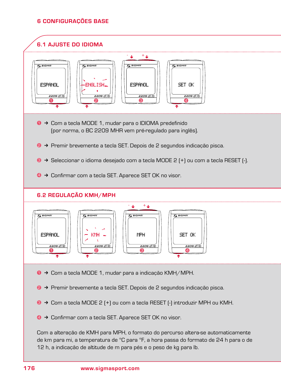 SIGMA BC 2209 TARGA User Manual | Page 176 / 284