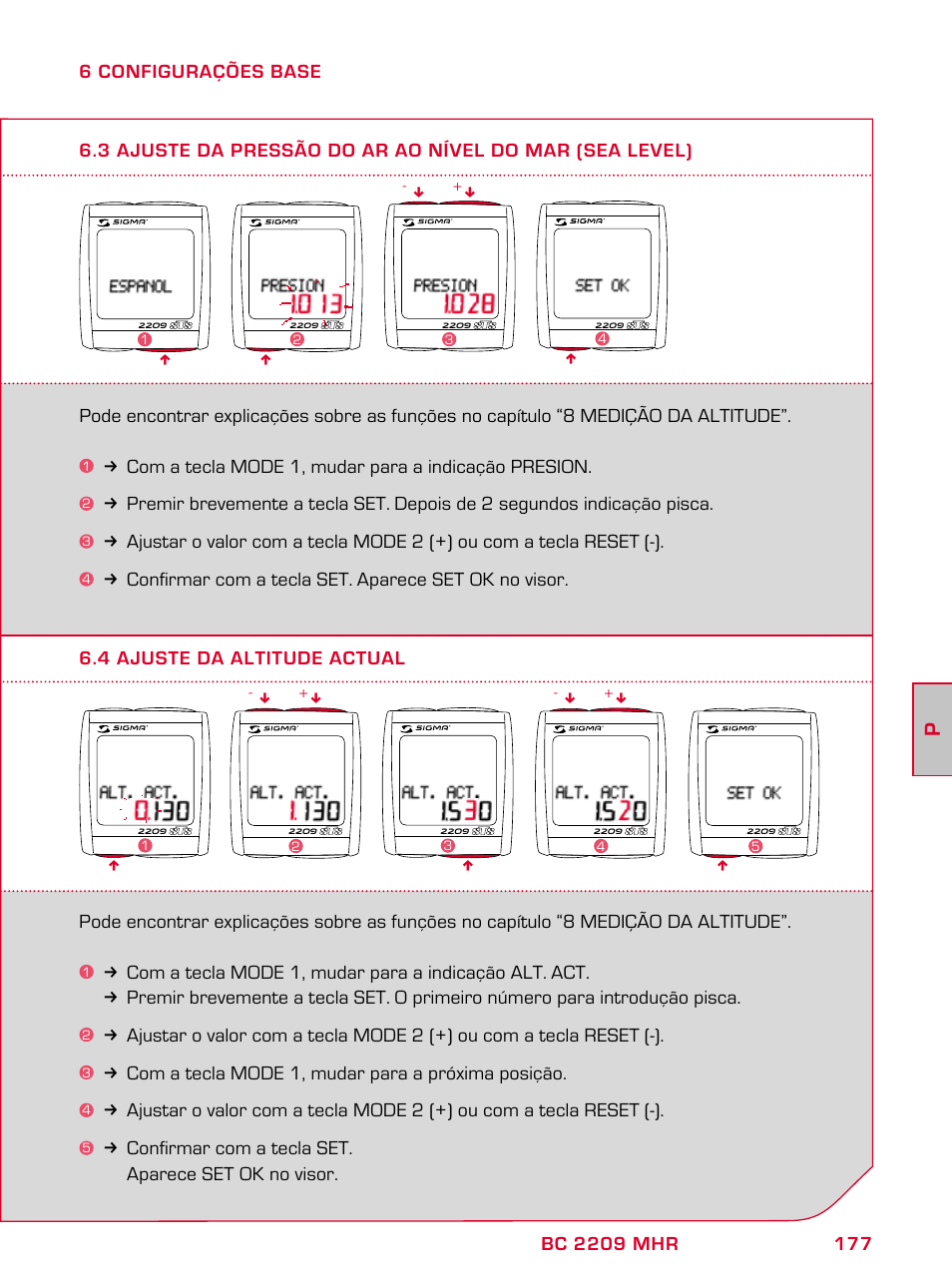 SIGMA BC 2209 TARGA User Manual | Page 177 / 284