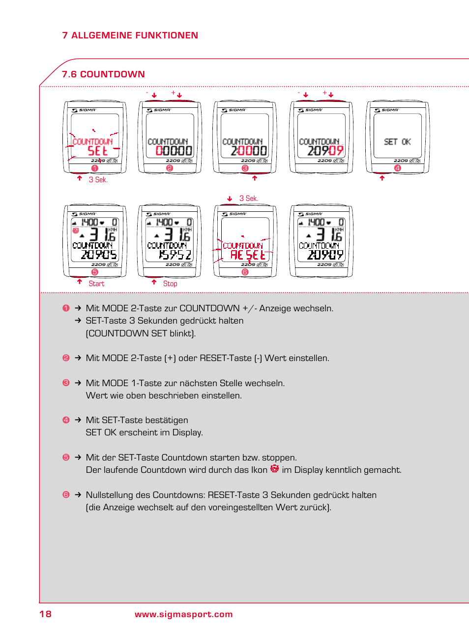 SIGMA BC 2209 TARGA User Manual | Page 18 / 284