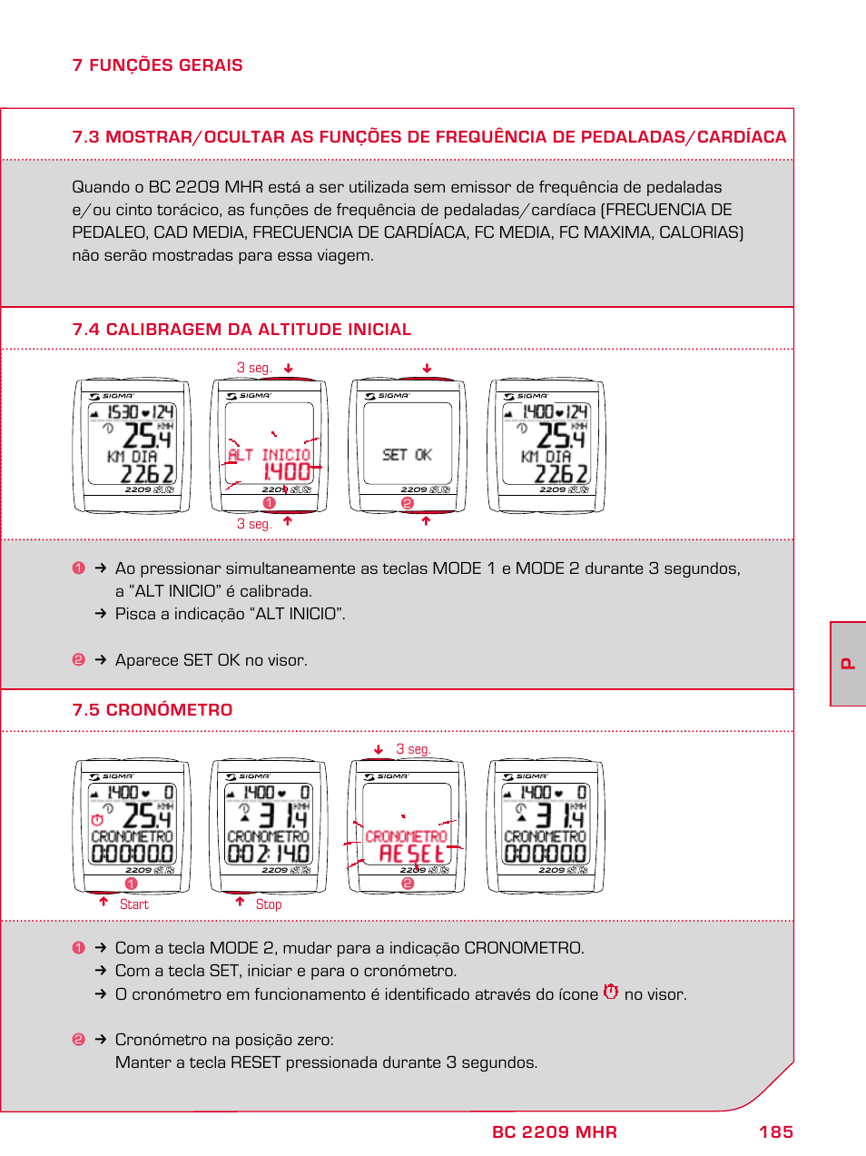 SIGMA BC 2209 TARGA User Manual | Page 185 / 284