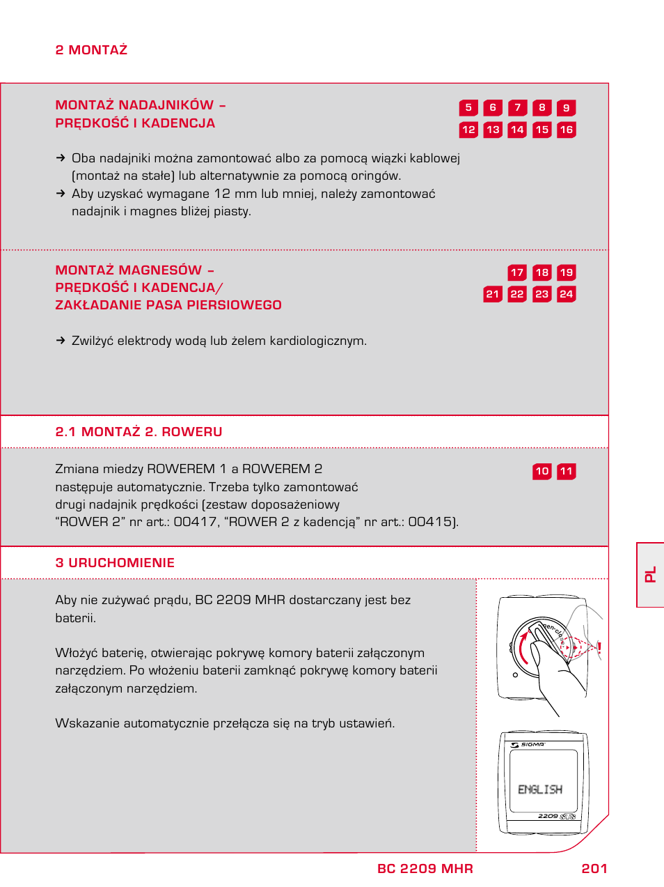 SIGMA BC 2209 TARGA User Manual | Page 201 / 284