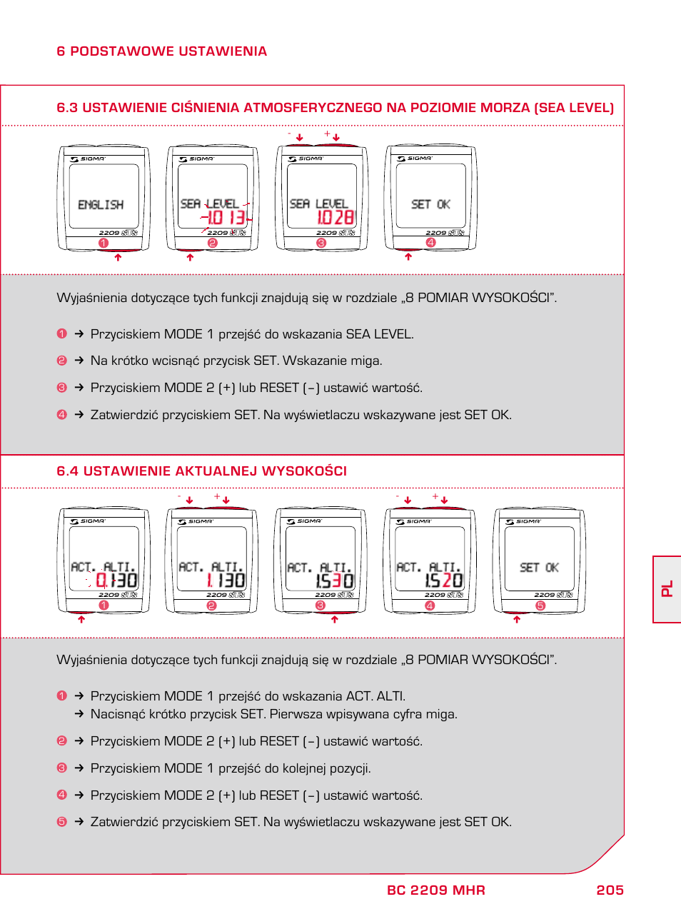 SIGMA BC 2209 TARGA User Manual | Page 205 / 284