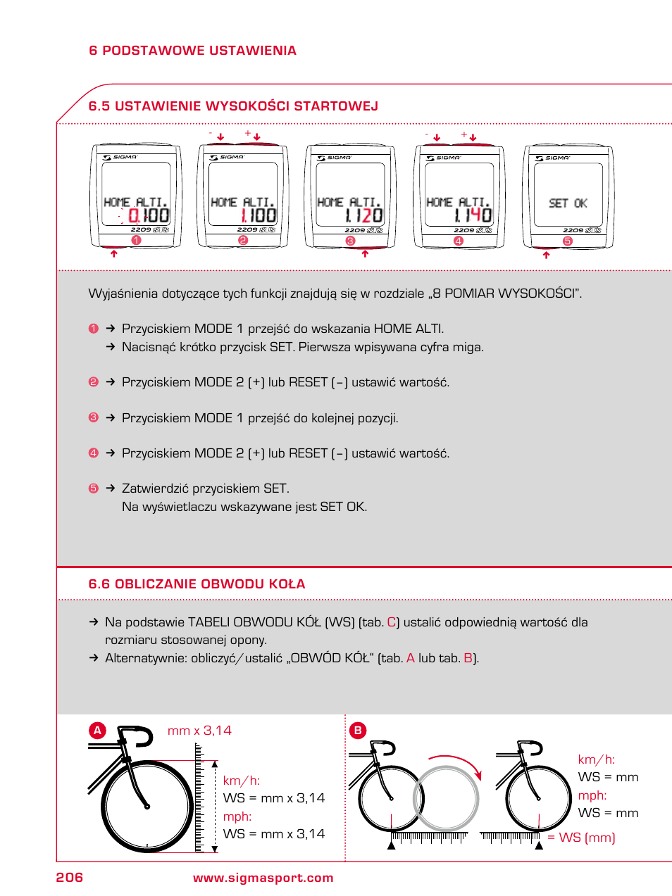SIGMA BC 2209 TARGA User Manual | Page 206 / 284