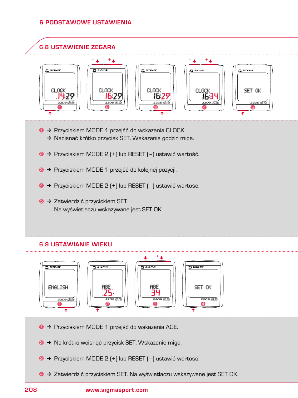 SIGMA BC 2209 TARGA User Manual | Page 208 / 284