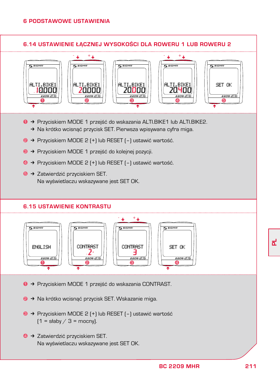 SIGMA BC 2209 TARGA User Manual | Page 211 / 284