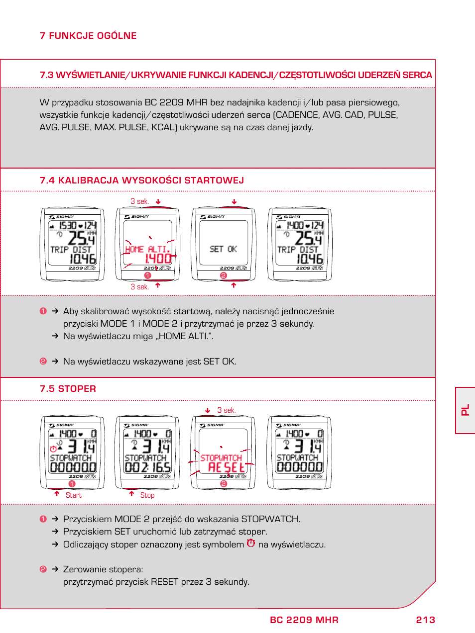 SIGMA BC 2209 TARGA User Manual | Page 213 / 284