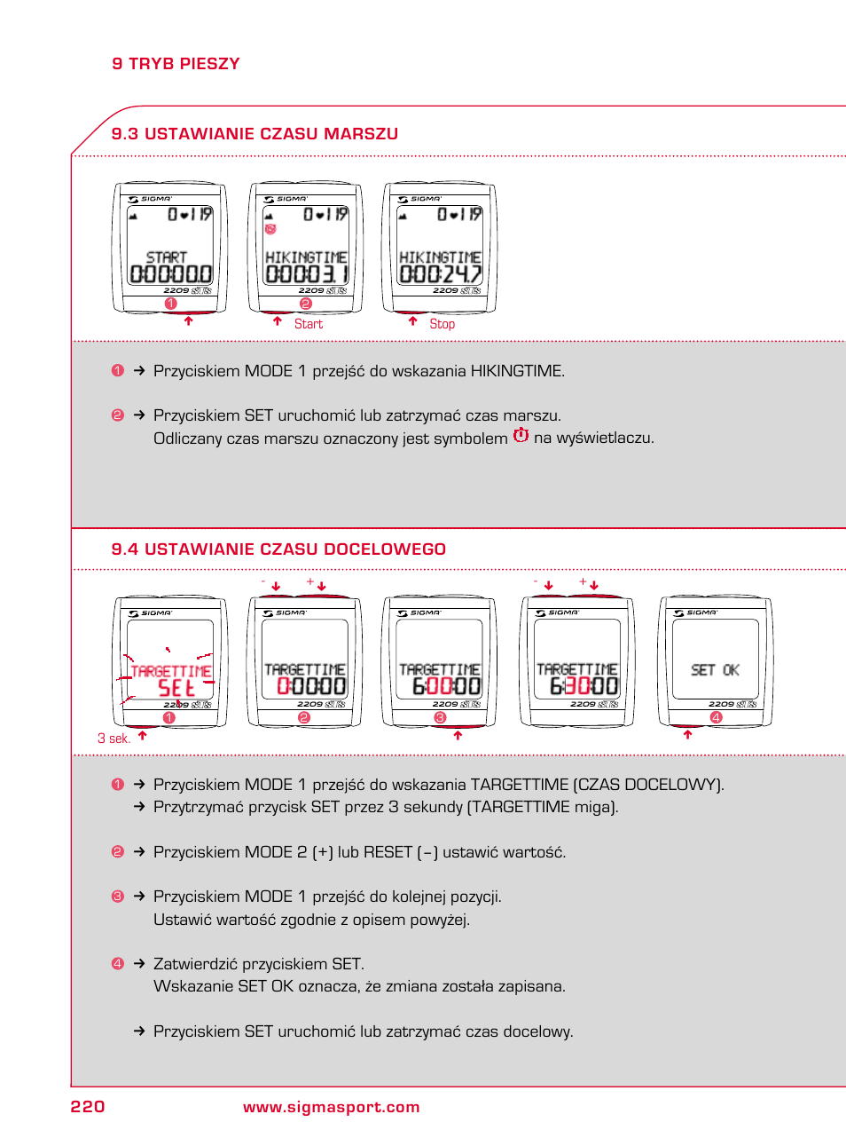 SIGMA BC 2209 TARGA User Manual | Page 220 / 284