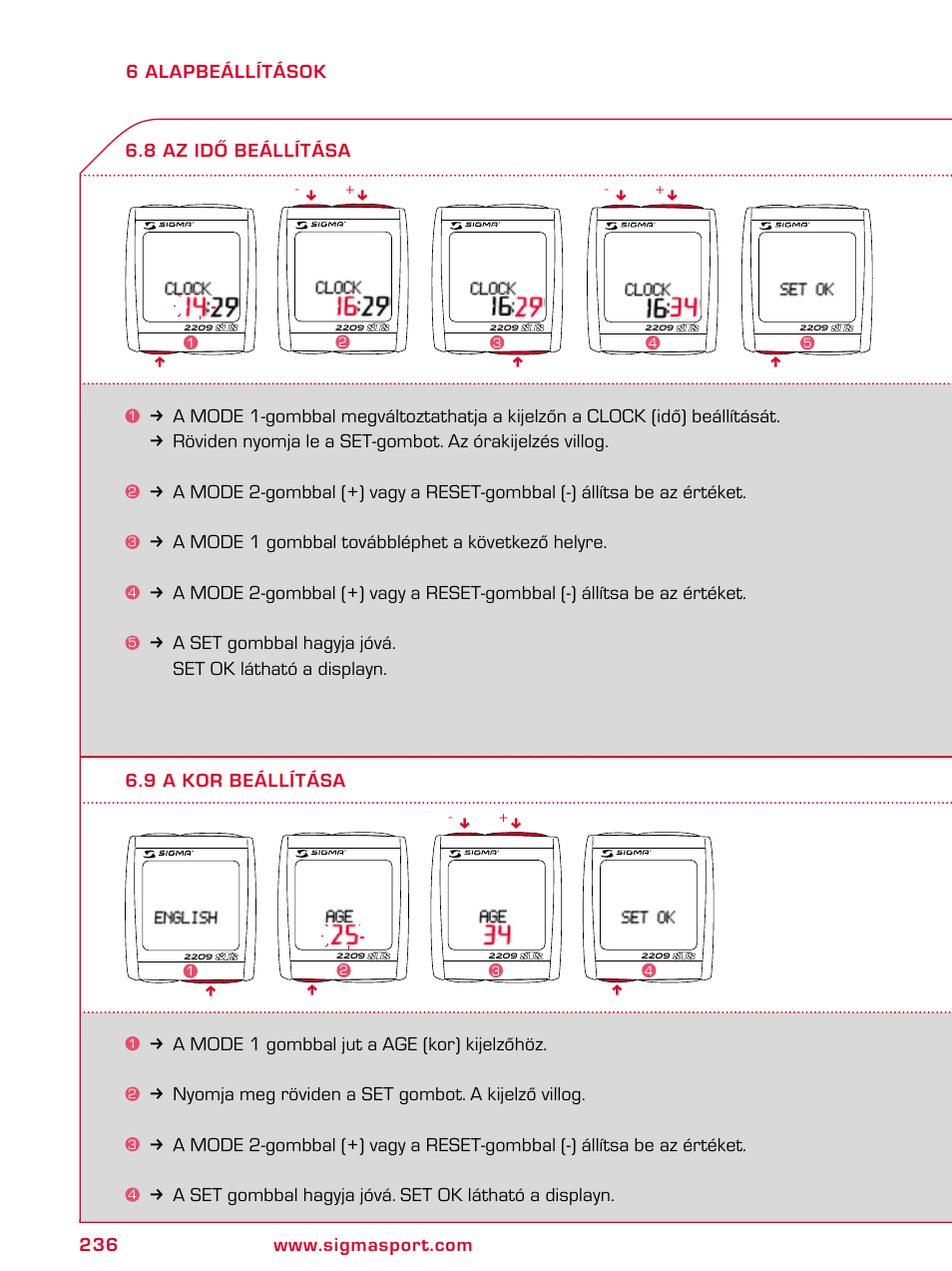 SIGMA BC 2209 TARGA User Manual | Page 236 / 284