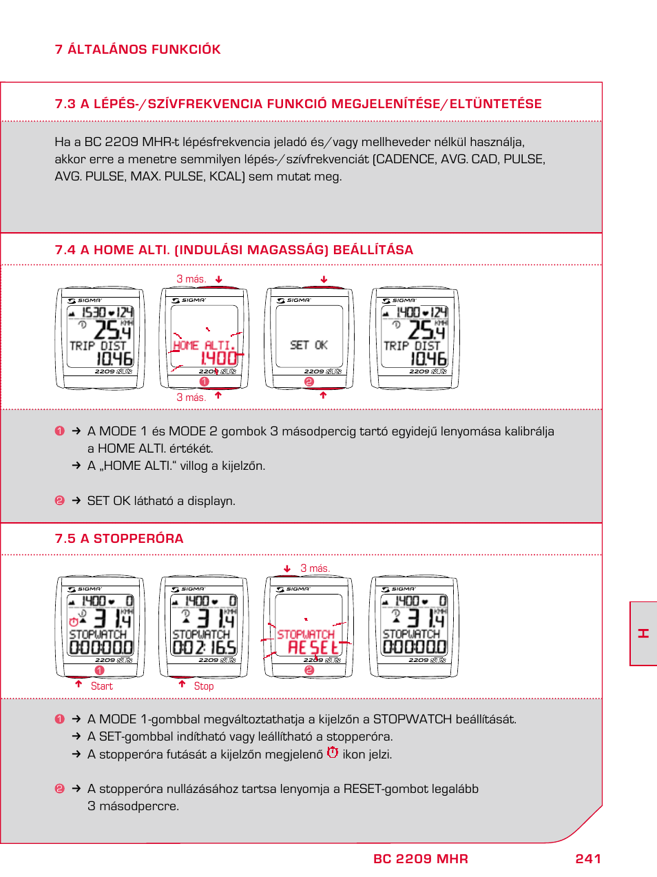 SIGMA BC 2209 TARGA User Manual | Page 241 / 284