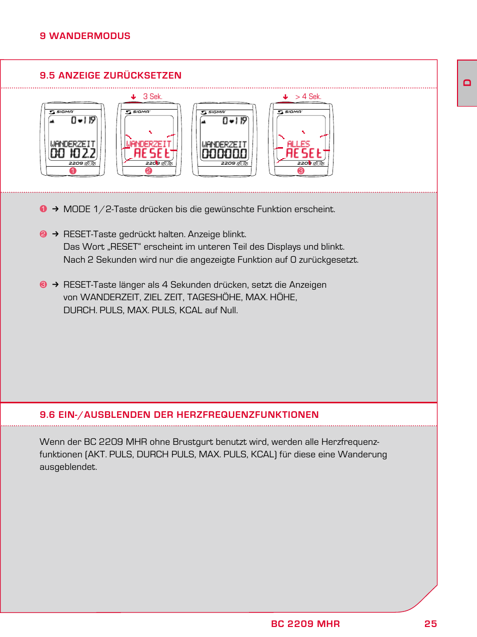 SIGMA BC 2209 TARGA User Manual | Page 25 / 284