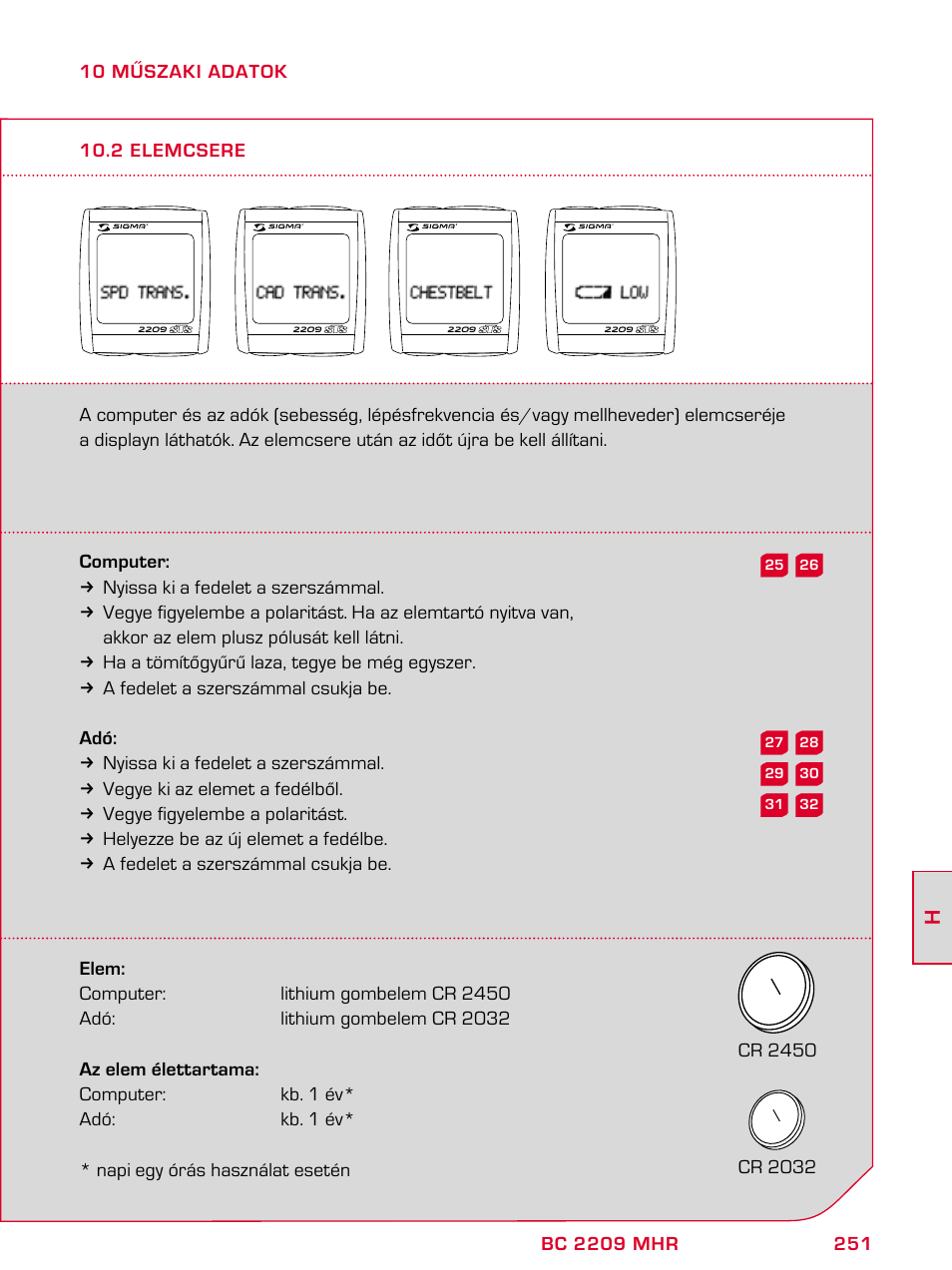 SIGMA BC 2209 TARGA User Manual | Page 251 / 284