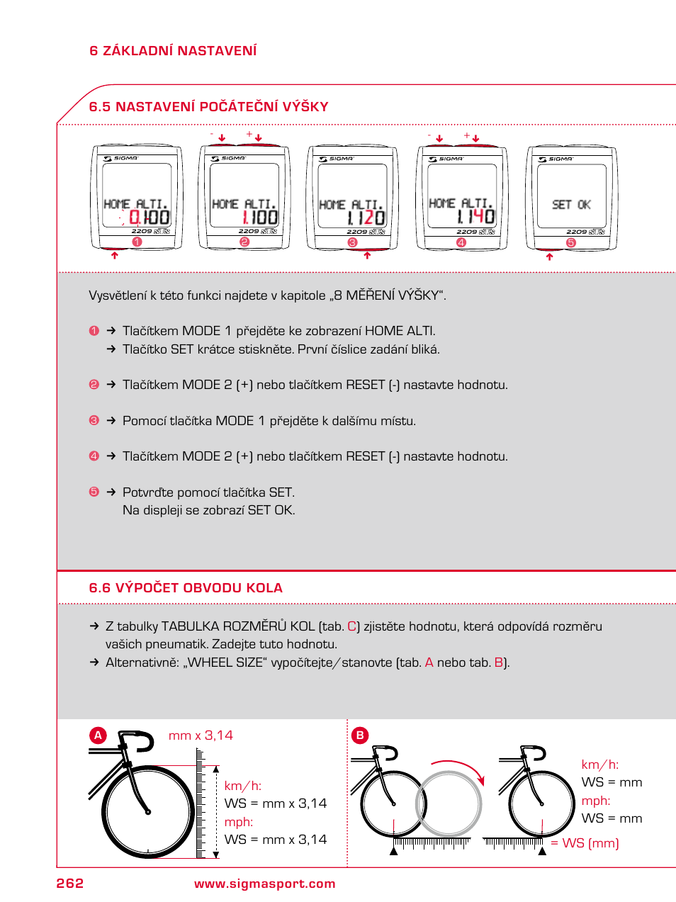 SIGMA BC 2209 TARGA User Manual | Page 262 / 284