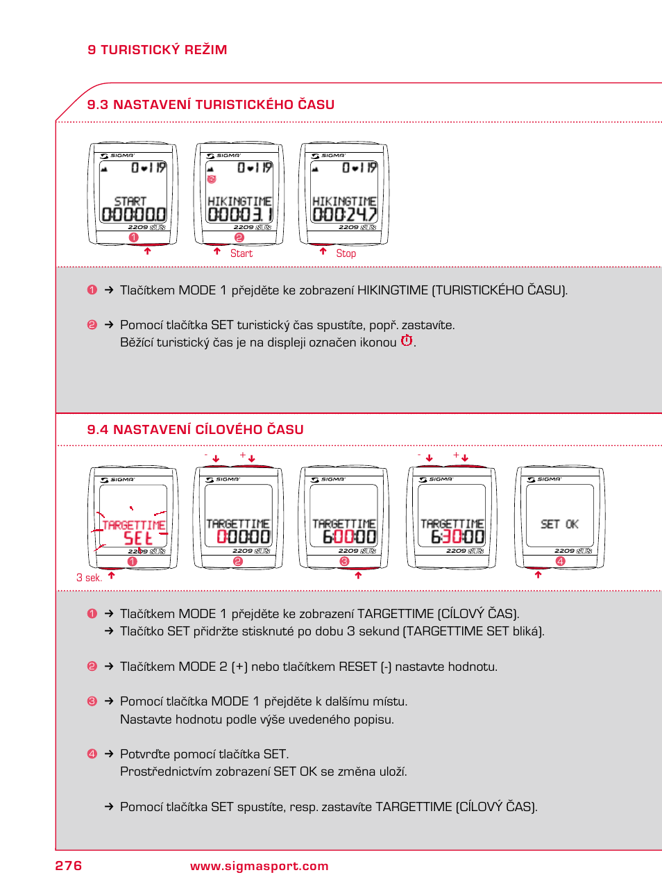 SIGMA BC 2209 TARGA User Manual | Page 276 / 284