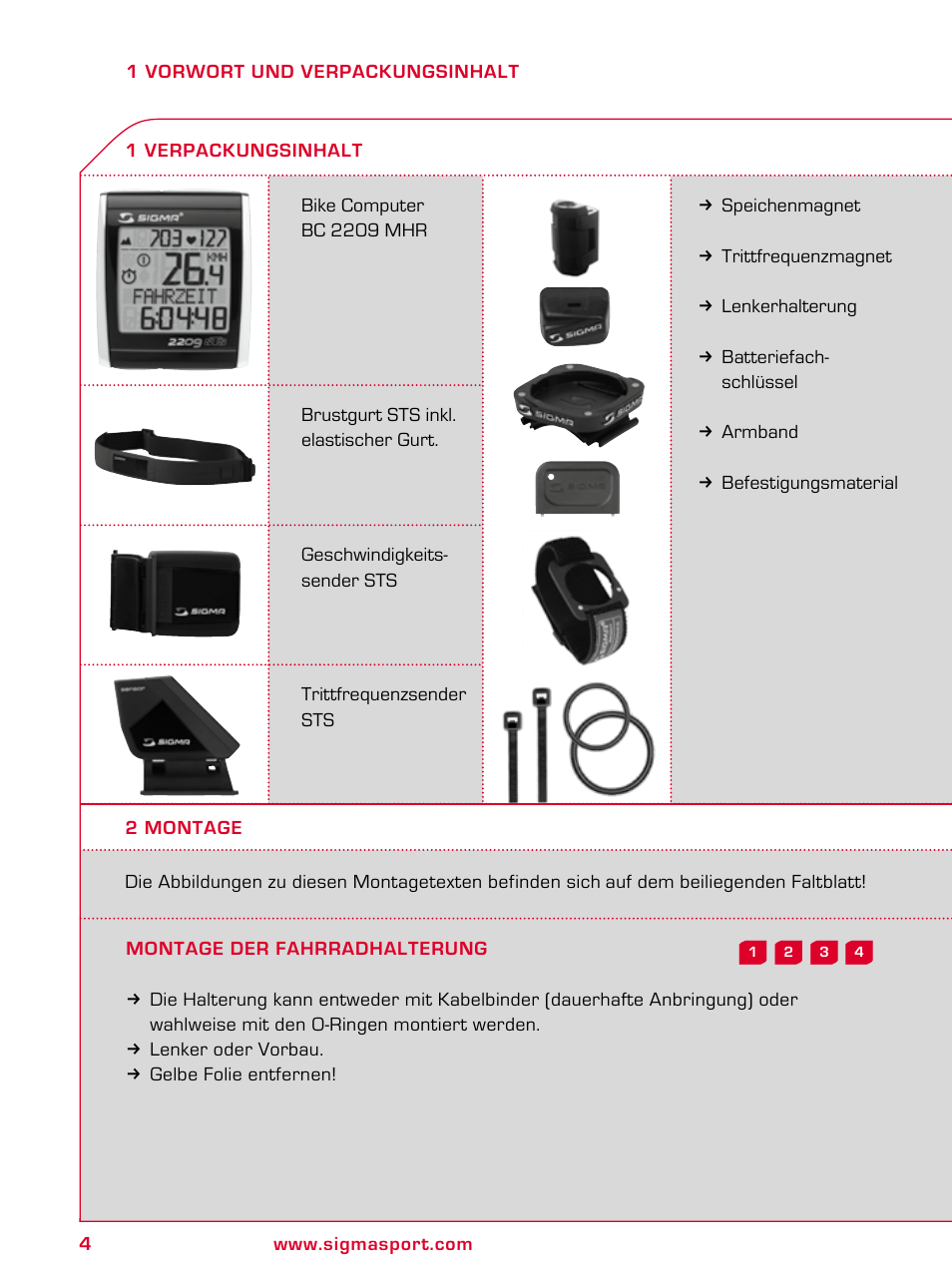 SIGMA BC 2209 TARGA User Manual | Page 4 / 284