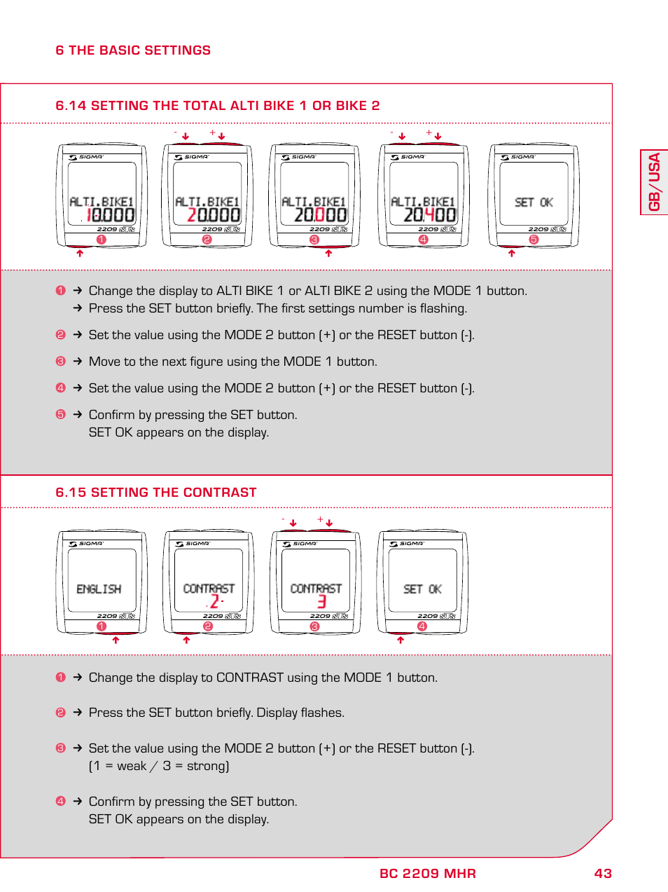 Gb/usa | SIGMA BC 2209 TARGA User Manual | Page 43 / 284