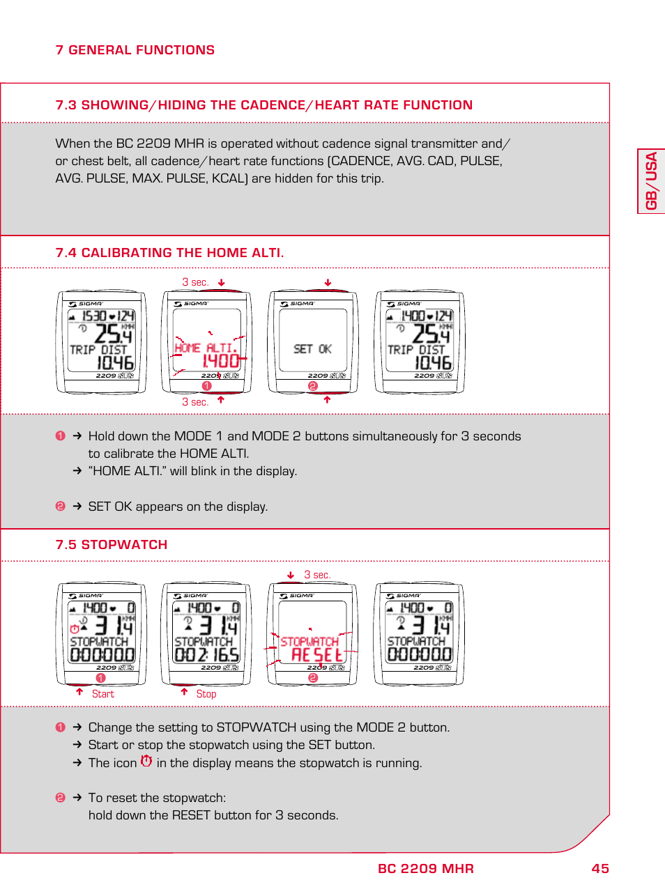 Gb/usa | SIGMA BC 2209 TARGA User Manual | Page 45 / 284