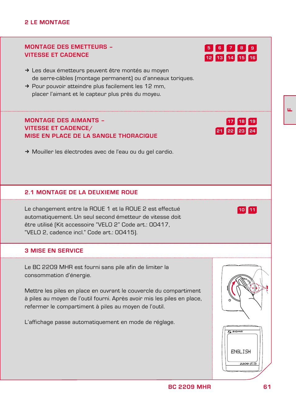 SIGMA BC 2209 TARGA User Manual | Page 61 / 284