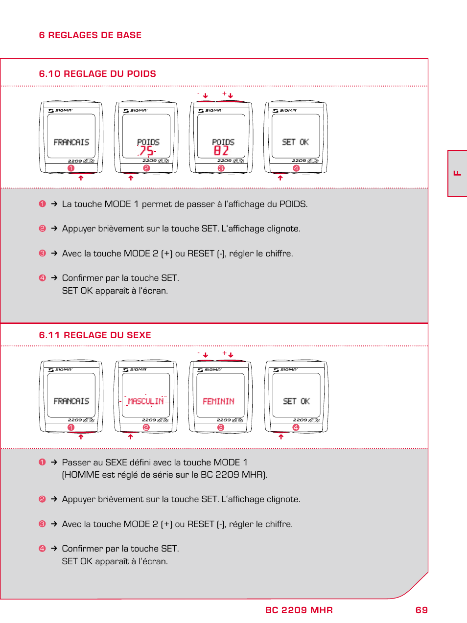 SIGMA BC 2209 TARGA User Manual | Page 69 / 284