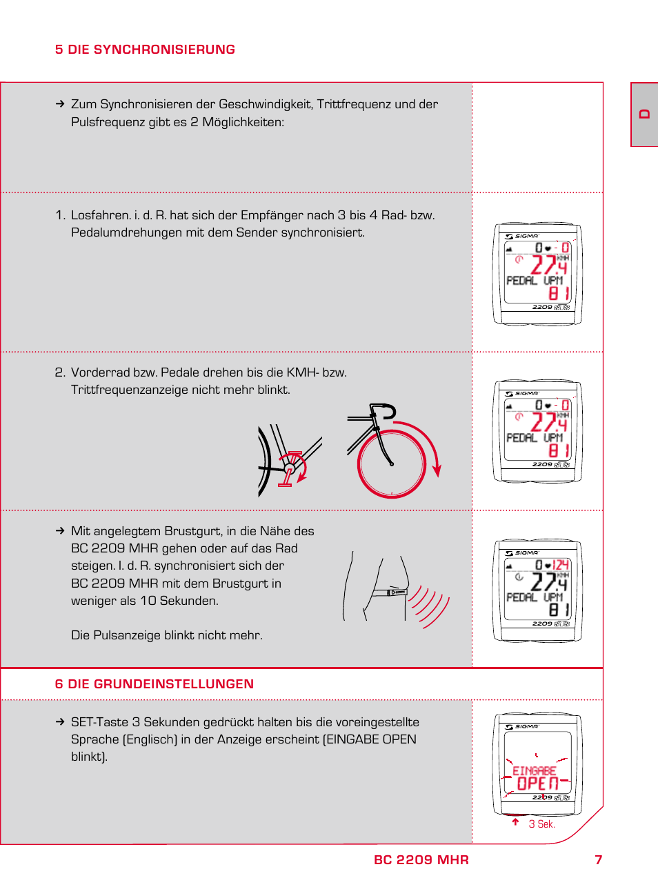 SIGMA BC 2209 TARGA User Manual | Page 7 / 284