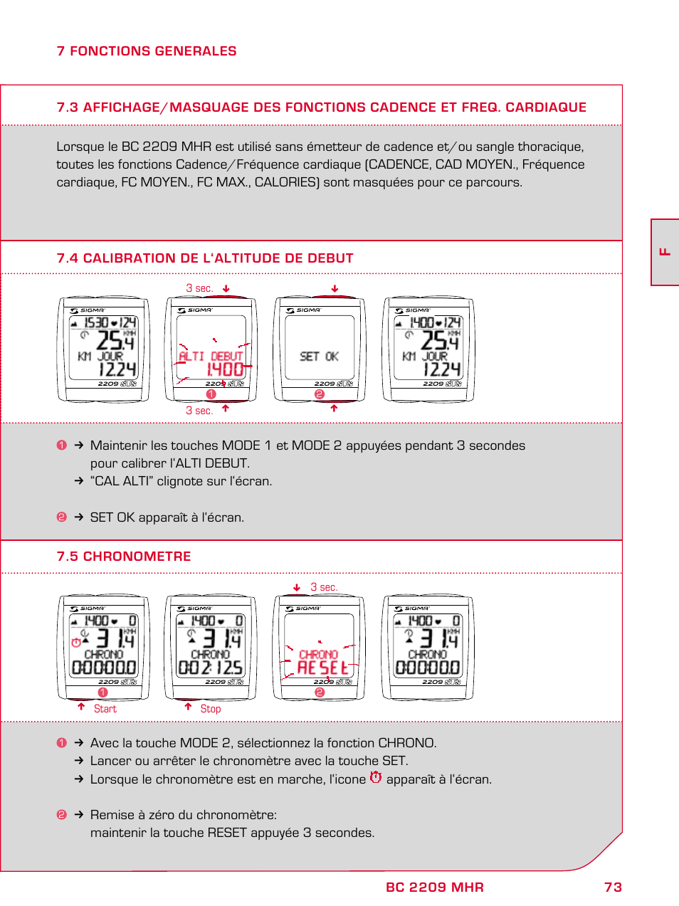 SIGMA BC 2209 TARGA User Manual | Page 73 / 284
