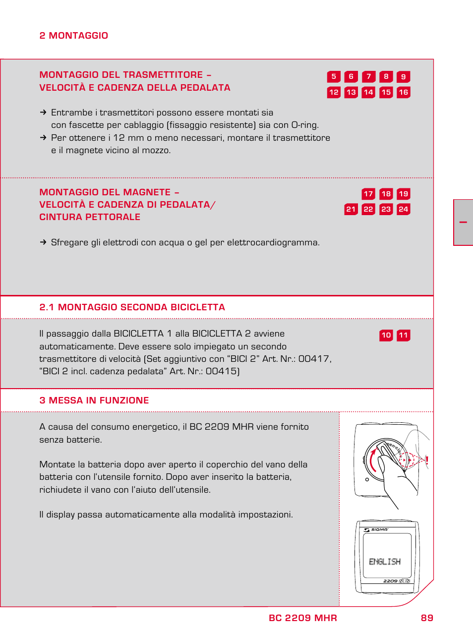 SIGMA BC 2209 TARGA User Manual | Page 89 / 284