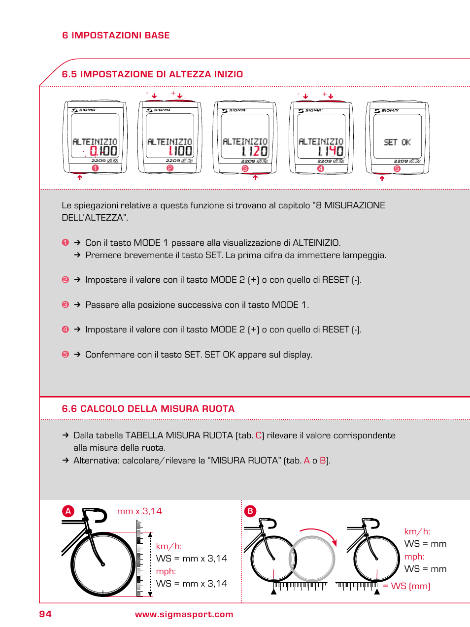 SIGMA BC 2209 TARGA User Manual | Page 94 / 284