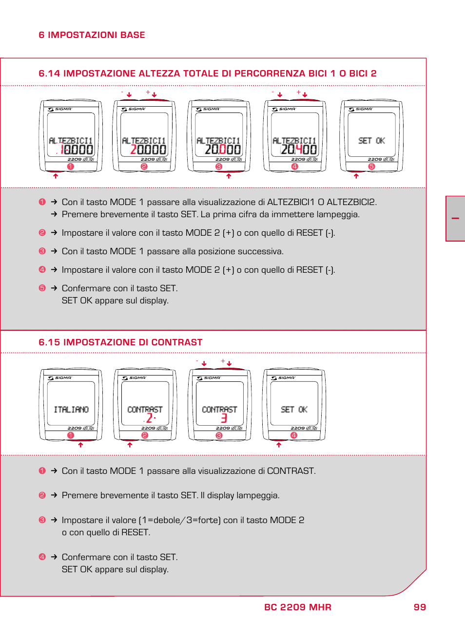 SIGMA BC 2209 TARGA User Manual | Page 99 / 284