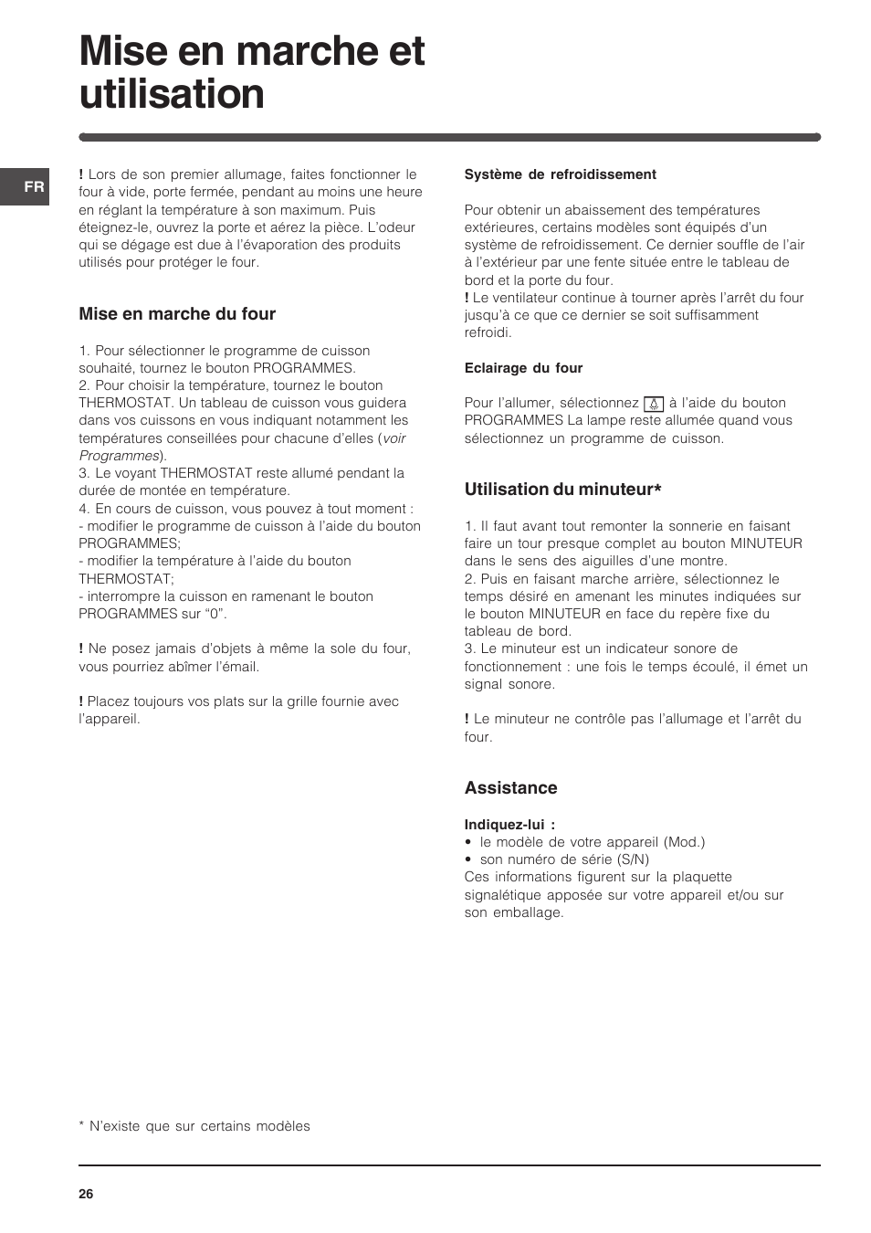 Mise en marche et utilisation | Indesit FIM 51 K.A IX User Manual | Page 26 / 72