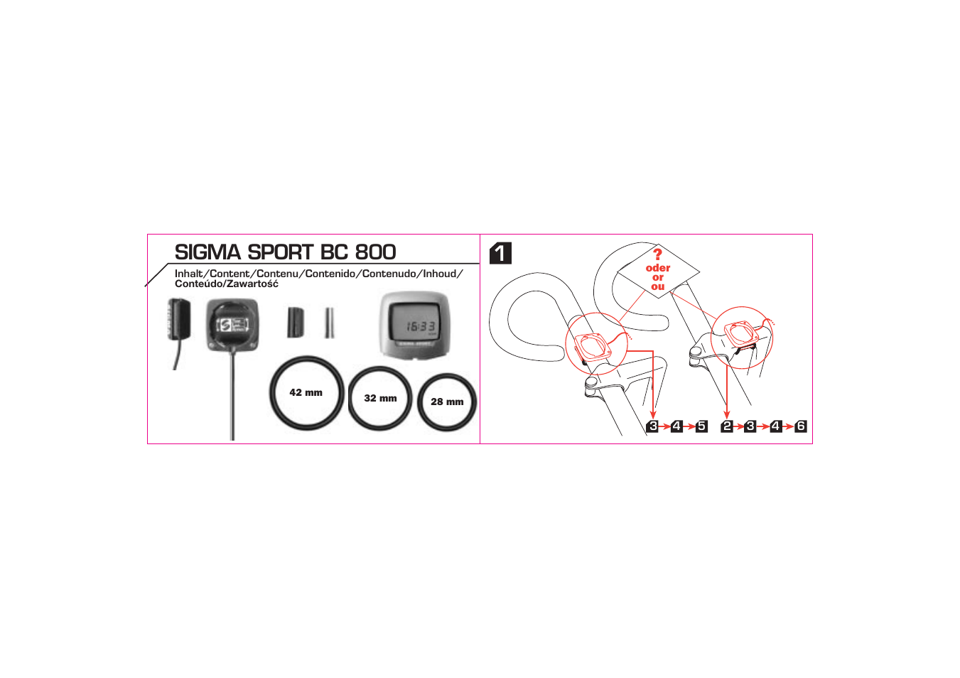 Sigma sport bc 800 | SIGMA BC 800 User Manual | Page 2 / 20