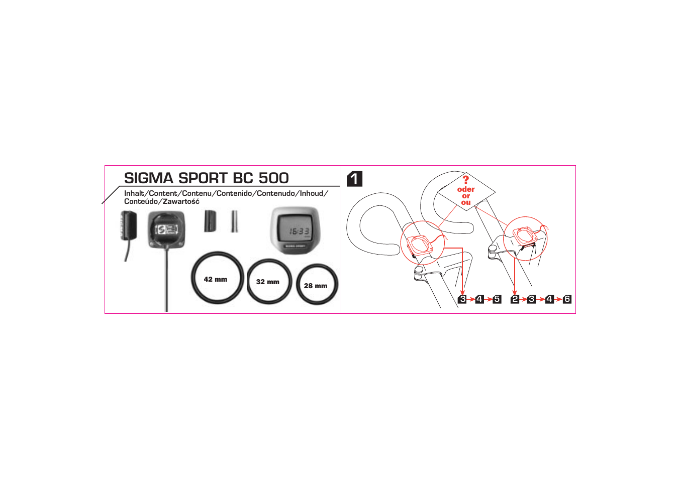 Sigma sport bc 500 | SIGMA BC 500 User Manual | Page 2 / 20