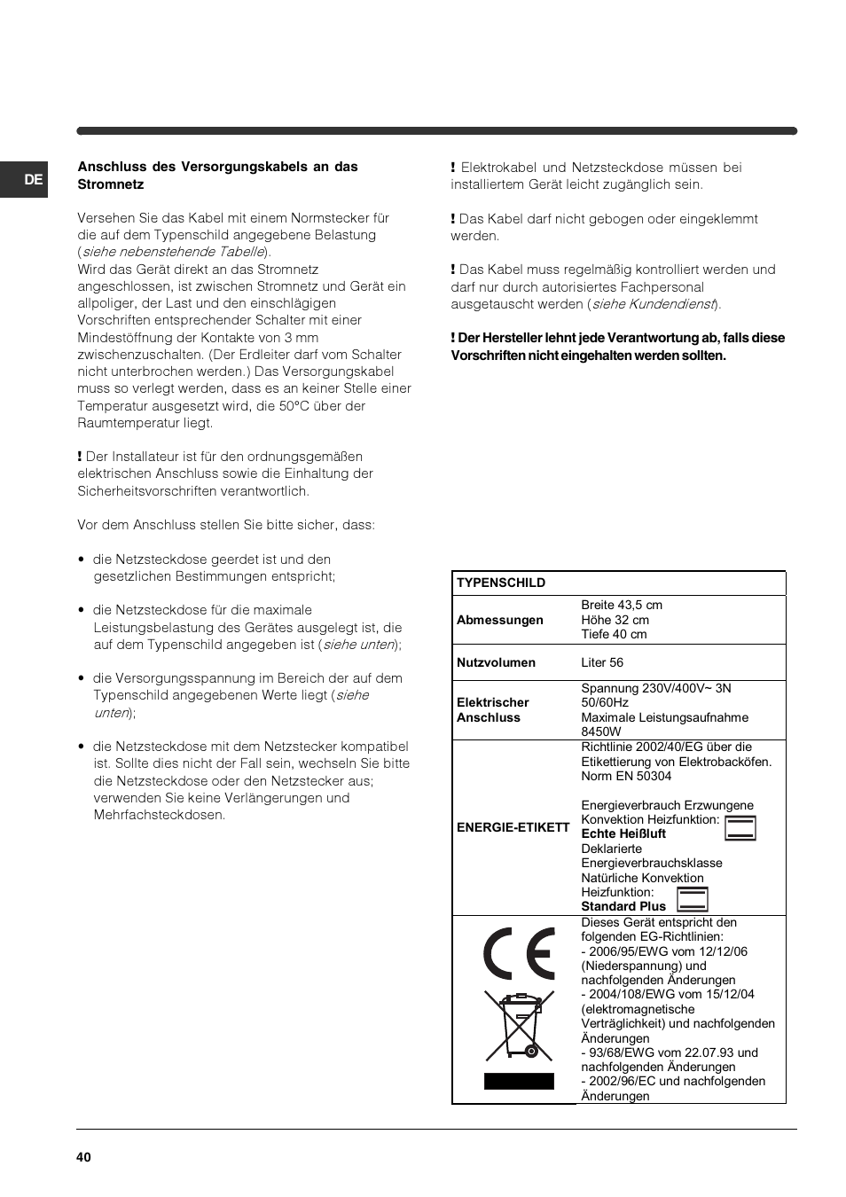 Indesit HIM 50 K.A IX User Manual | Page 40 / 84
