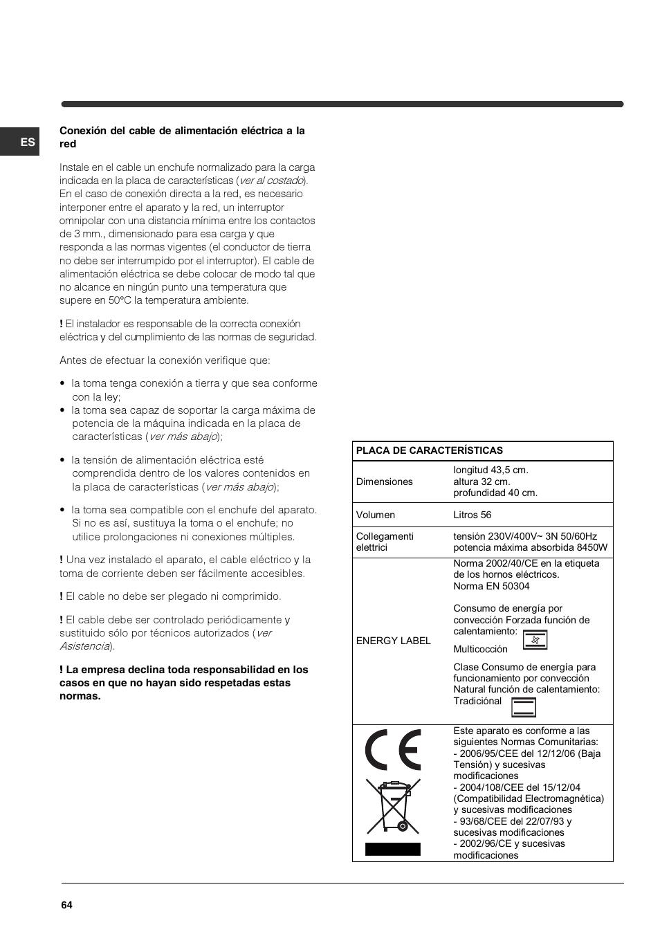 Indesit HIM 50 K.A IX User Manual | Page 64 / 84