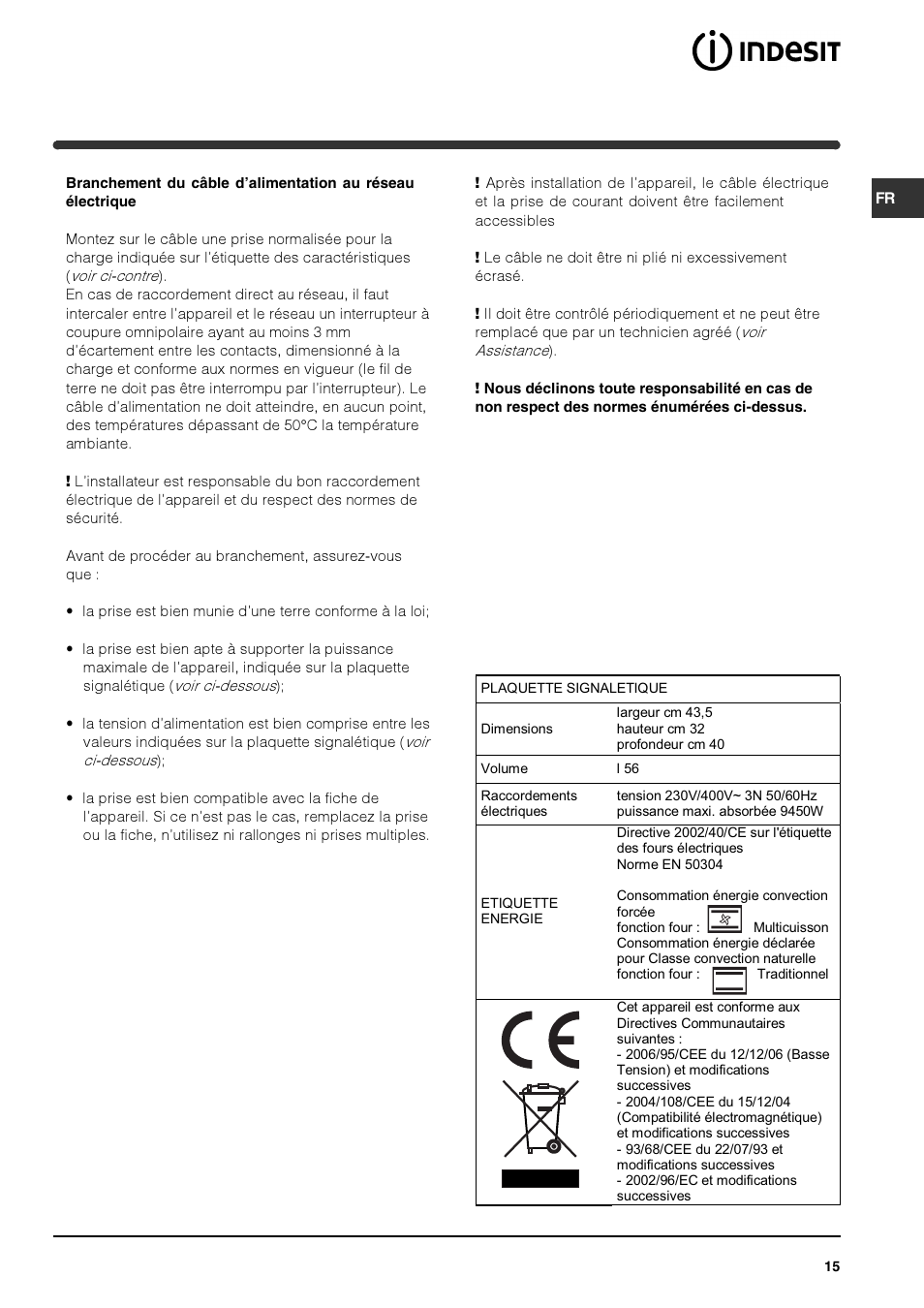 Indesit HIM 531 EK.A IX User Manual | Page 15 / 68