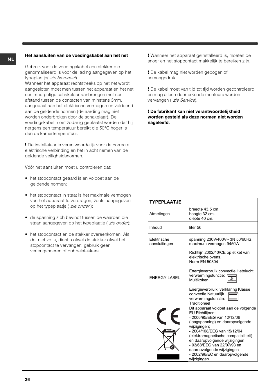 Indesit HIM 531 EK.A IX User Manual | Page 26 / 68