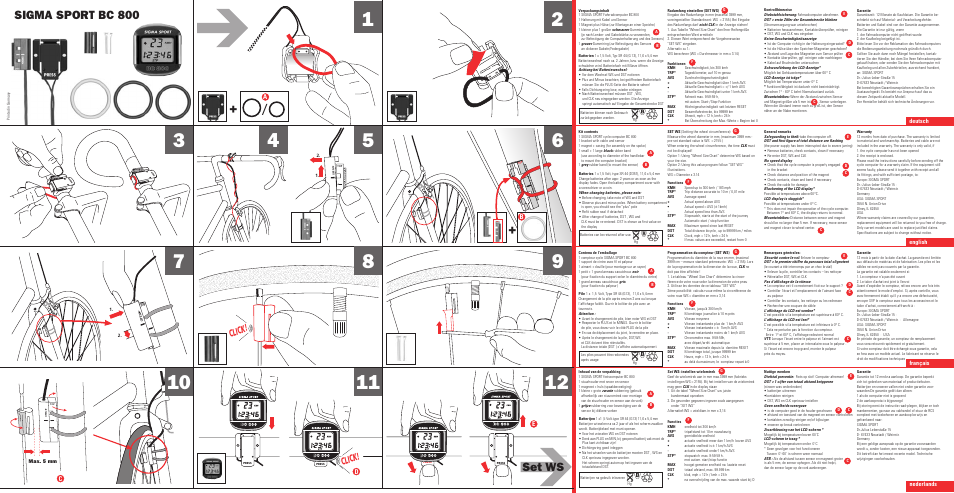 SIGMA BC 800 1997 User Manual | 2 pages