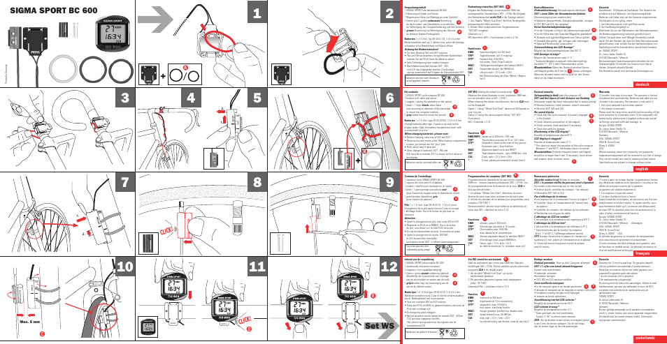 SIGMA BC 600 1997 User Manual | 2 pages