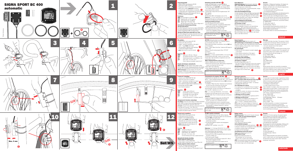 SIGMA BC 400 1997 User Manual | 2 pages