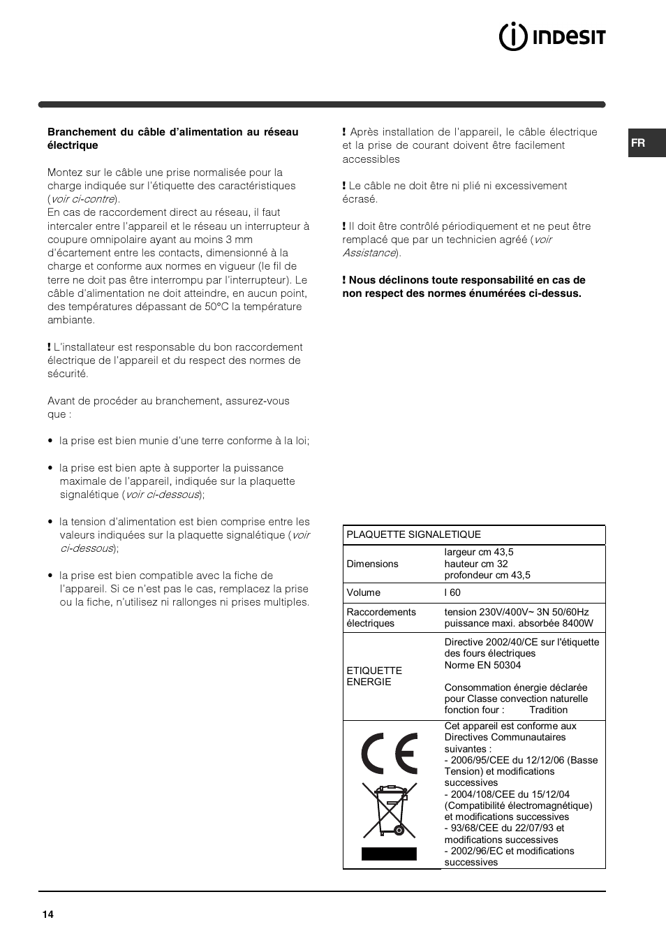 Indesit HIM 20 K.A IX User Manual | Page 14 / 52