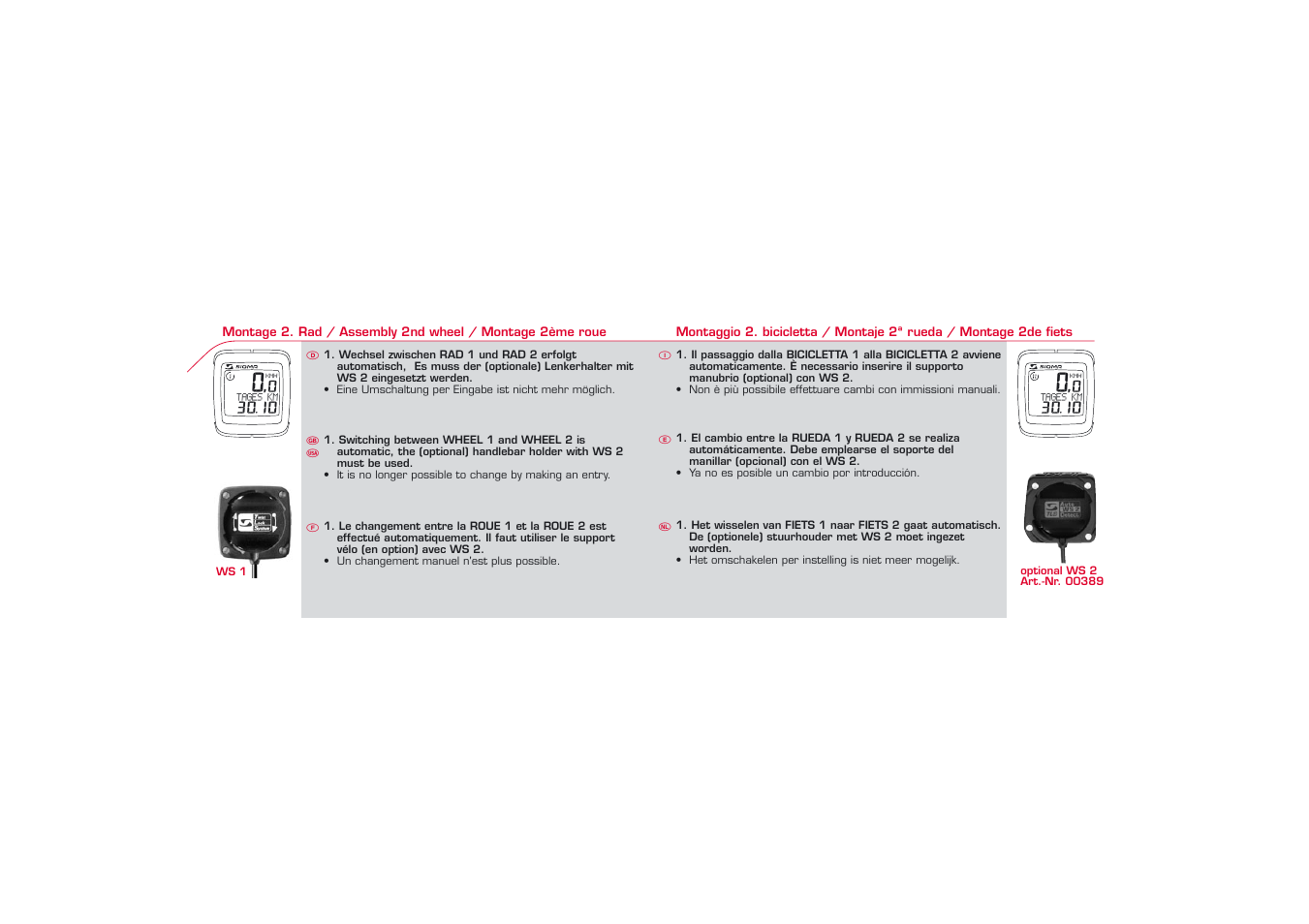 Tages km 30.10, 0,0kmh | SIGMA BC 1606L User Manual | Page 12 / 42