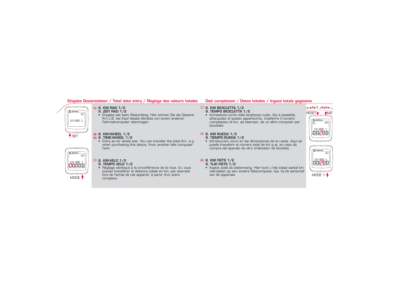 Km-rad 1 | SIGMA BC 1606L User Manual | Page 21 / 42