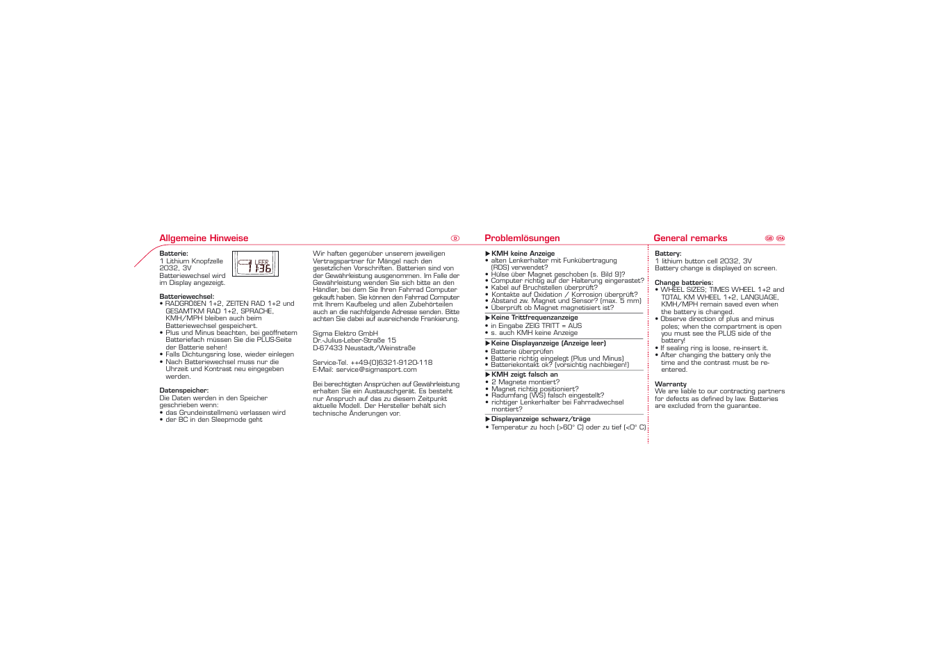 Vbbm leer 11:36 | SIGMA BC 1606L User Manual | Page 29 / 42