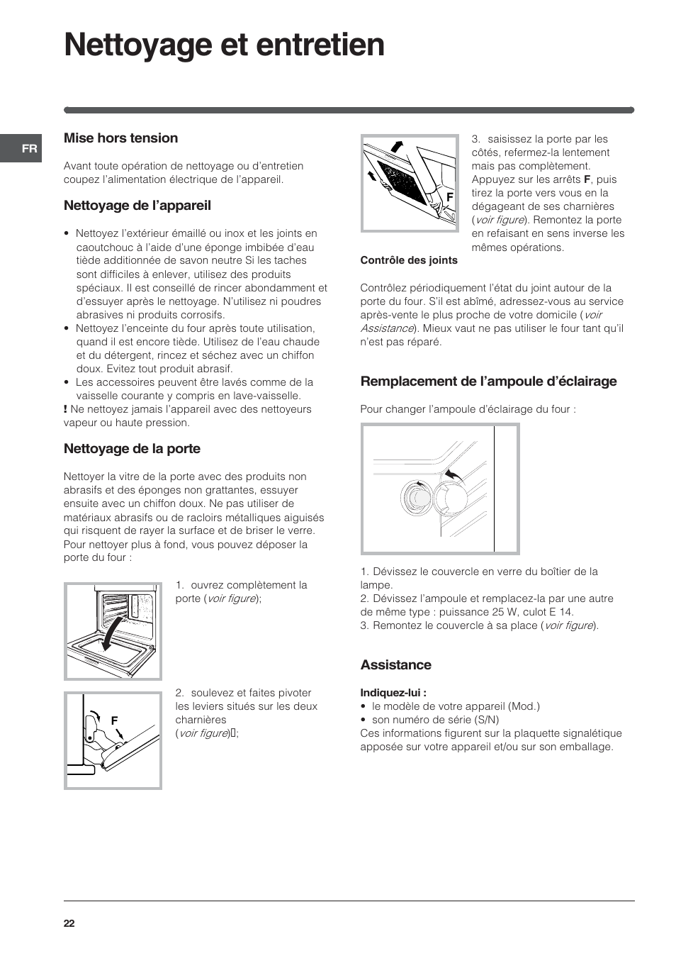 Nettoyage et entretien | Indesit HI 20.A IX User Manual | Page 22 / 68