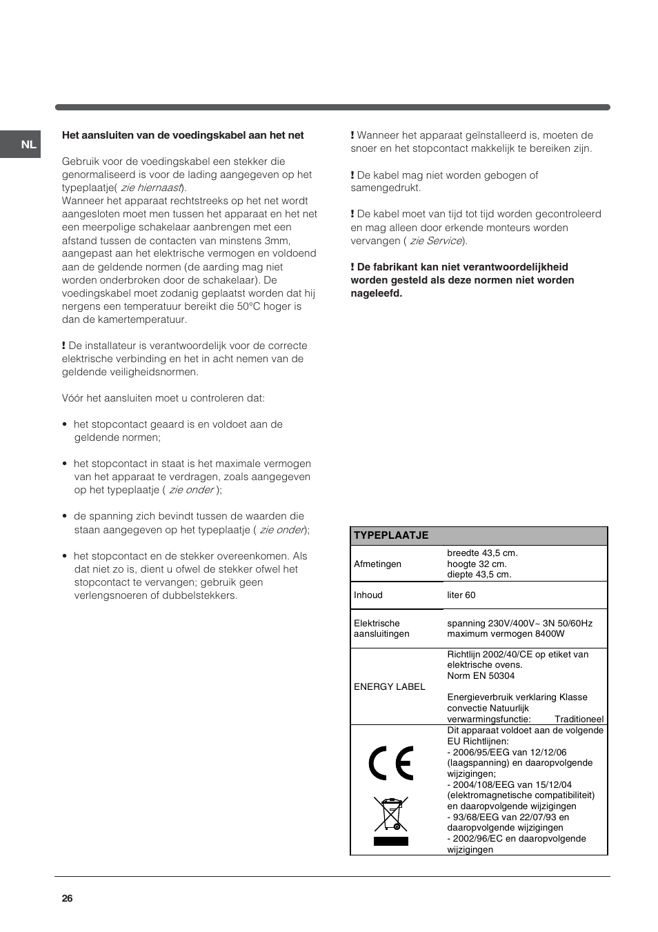 Indesit HI 20.A IX User Manual | Page 26 / 68