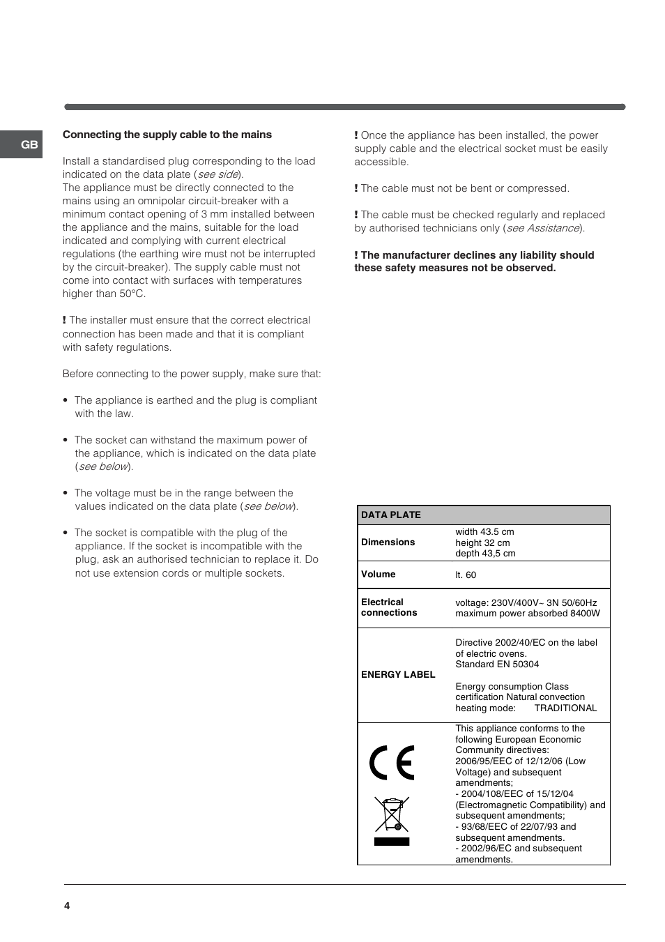 Indesit HI 20.A IX User Manual | Page 4 / 68